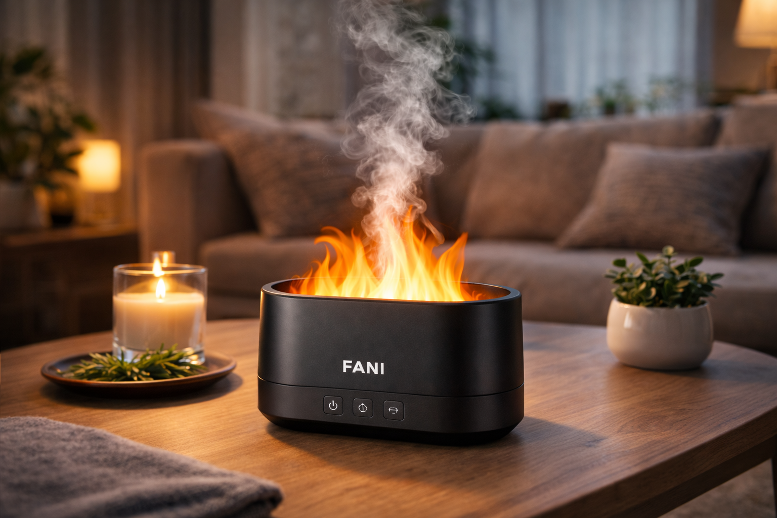 FANI Flame Aroma Diffuser™ – LED Fire Mist Humidifier, Ultrasonic Aromatherapy Essential Oil Diffuser for Home & Office